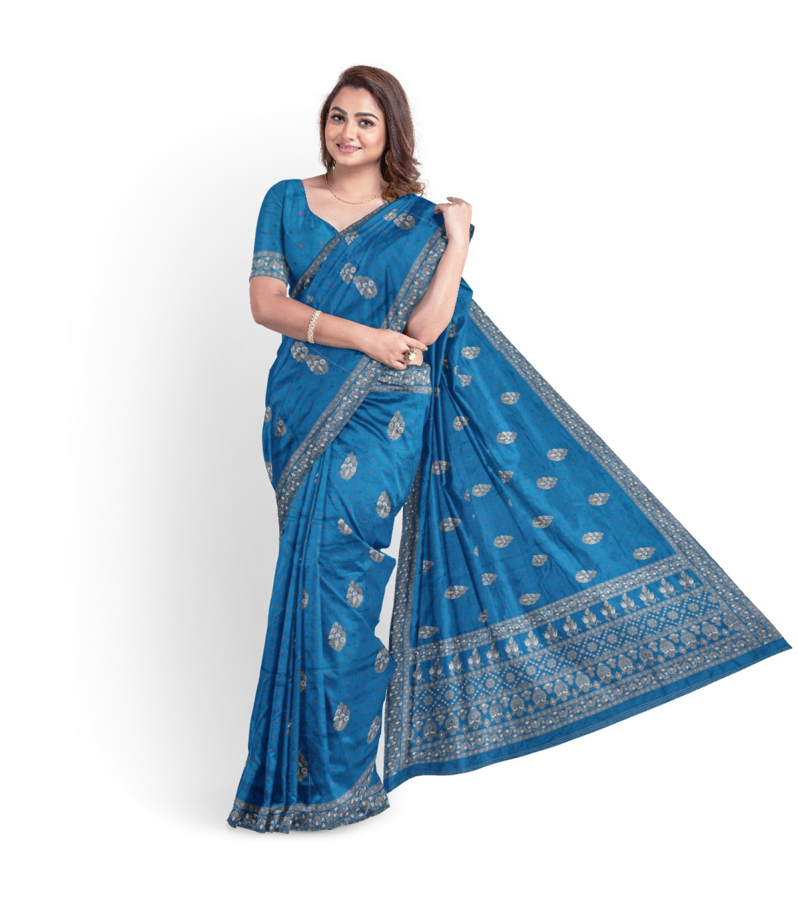 Exclusive Royal Princess Deep Skyblue Woven Kanjivaram Saree by Abaranji